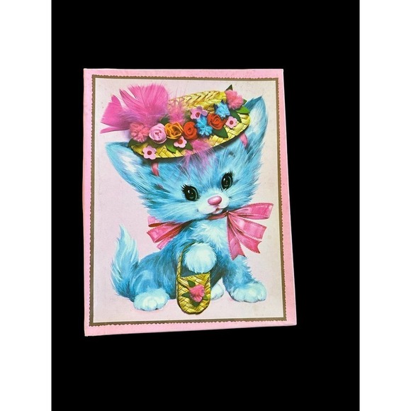 Vintage 1970 Quality Crest Pastel Pets birthday cards - Picture 1 of 13